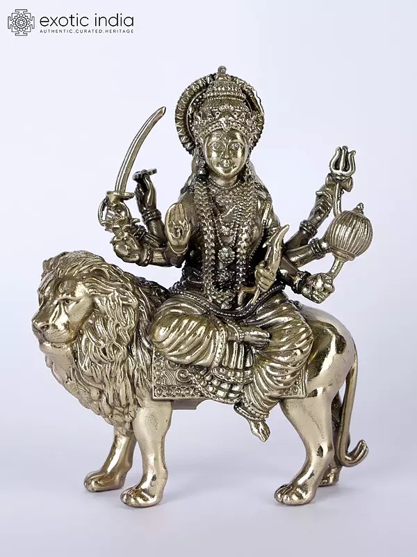 Attractive Statue of Goddess Durga (Multiple Sizes) | Handmade Brass Idol