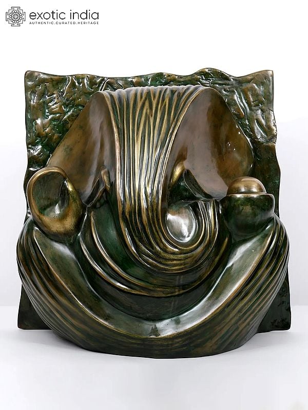 Figure of Ganesha Achieved Through Rhythmic Folds, Flowing Lines and Organic Textures