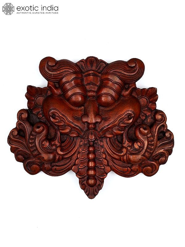 12" Kirtimukha Wall Hanging Statue | Wood Carving