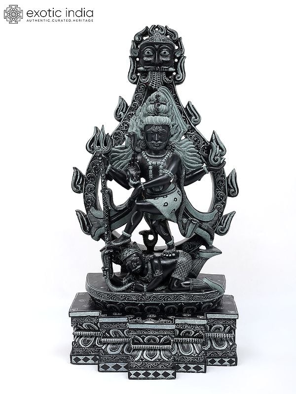 30" Large Dancing Lord Shiva (Nataraja) with Kirtimukha | Sand Stone Statue