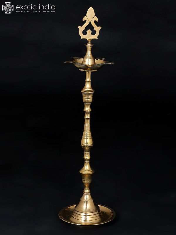 21" Five Wicks Designer Brass Lamp