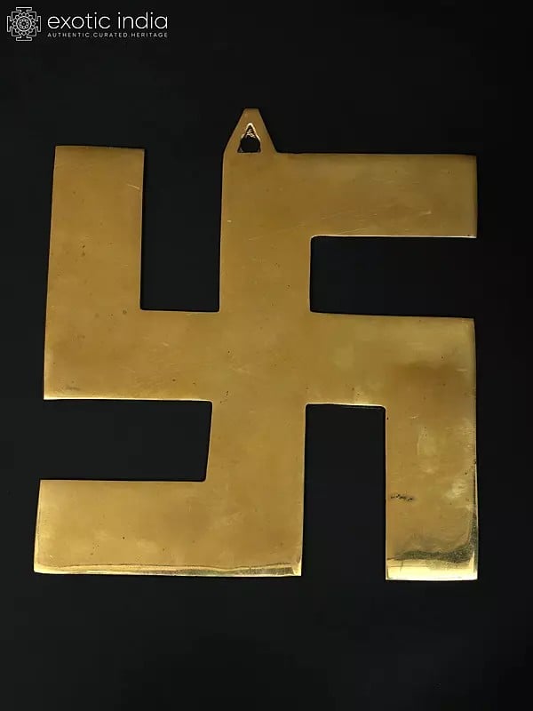 12" Wall Hanging Swastik in Brass