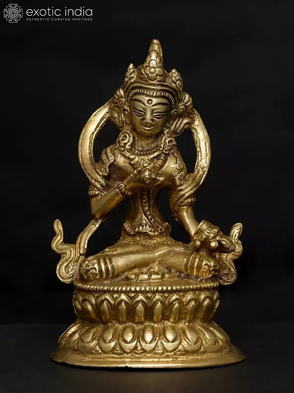 4" Small Vajrasattva Statue in Brass