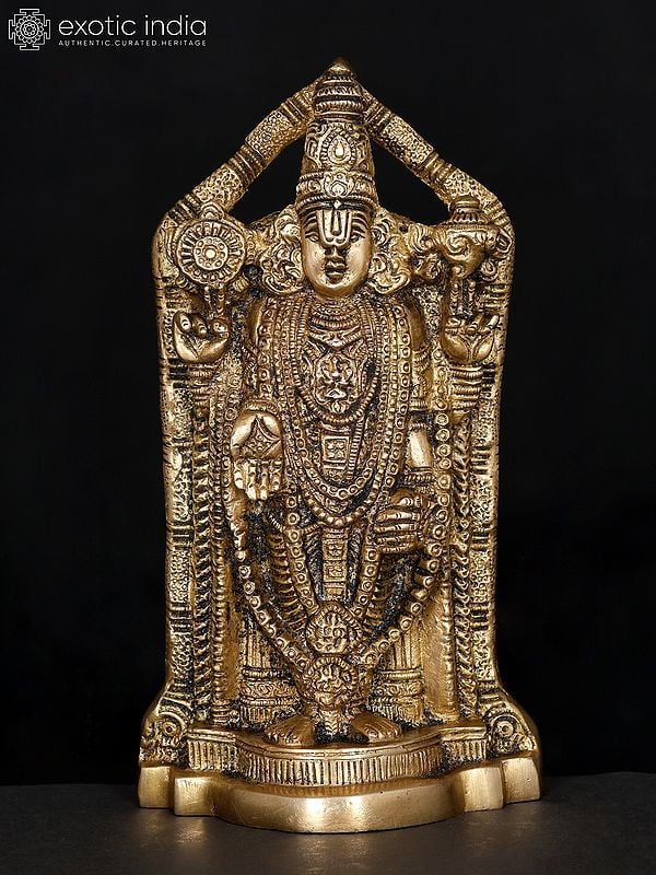 7" Lord Venkateshvara (Tirupati Balaji) | Brass Statue