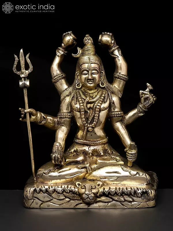 10" Mahamrityunjaya Mahadev | Brass Statue