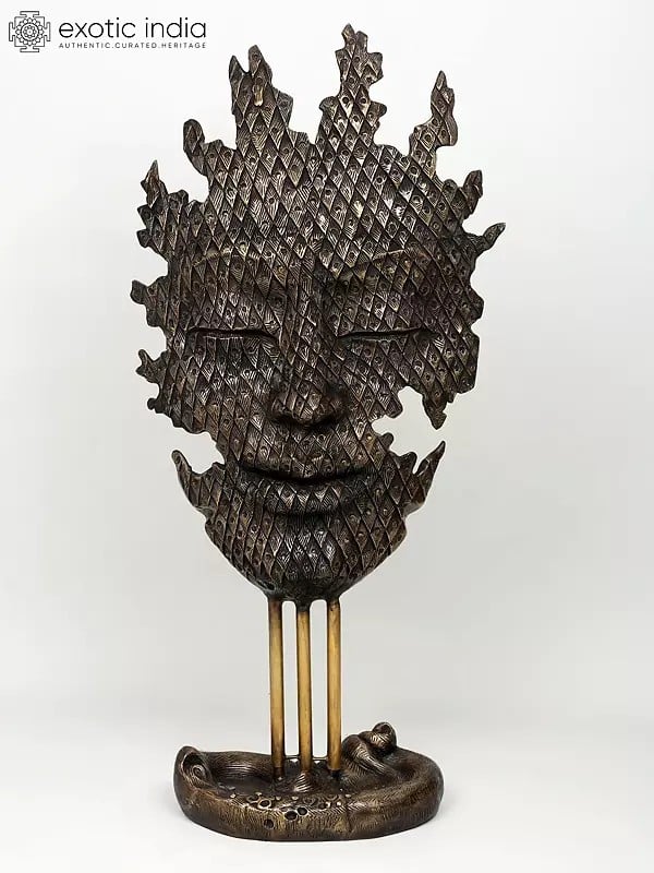 56" Large Modern Buddha Head | Brass Sculpture