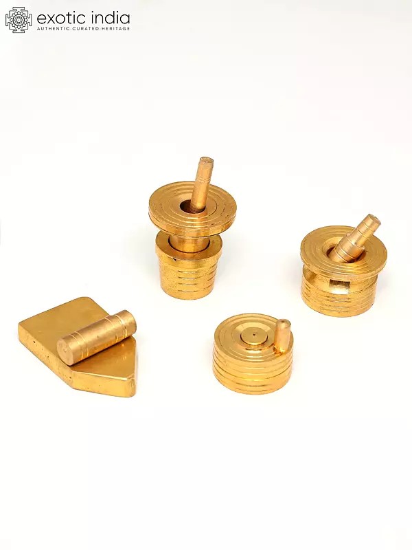 1" Small Brass Gowramma Set - Gauri Pooja Set