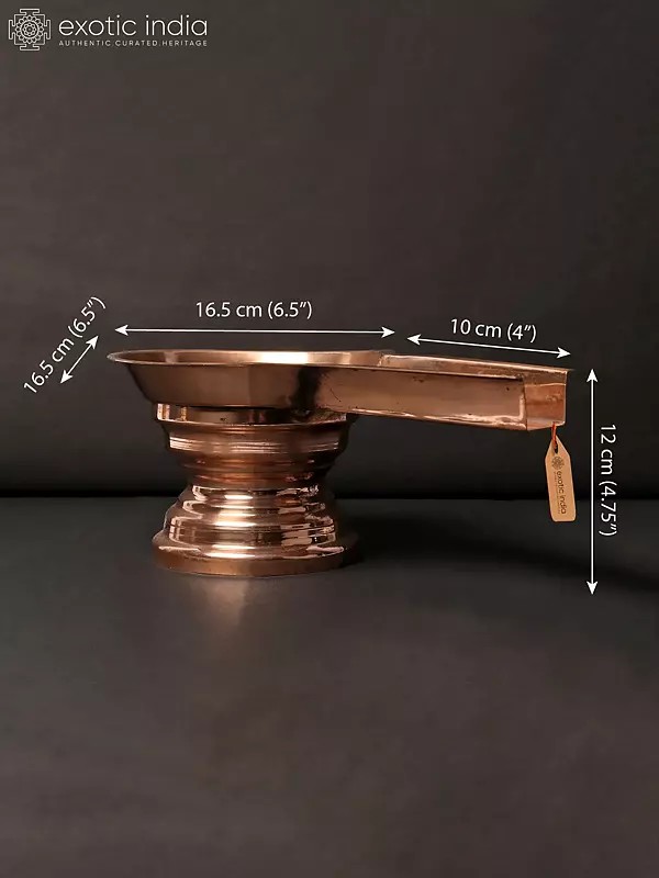 10'' Copper Abhisheka Patra with Base