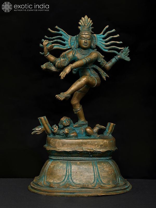 13'' Thiruvalangadu Nataraja Panchaloha Bronze Statue from Swamimalai | Madhuchista Vidhana (Lost-Wax)