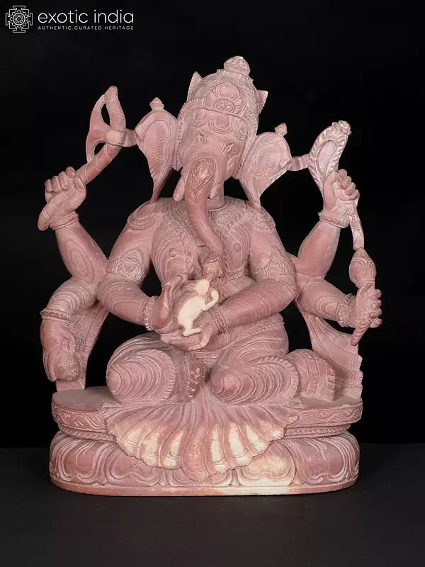 Lord Ganesha Caressing His Mouse