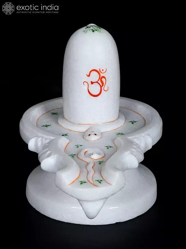 11" White Marble Shiva Linga | Handmade | Lingam | Idols for Home Decor and Pooja | Mahashiva Ratri Puja Decor | Shiv Ling Indian God Statue