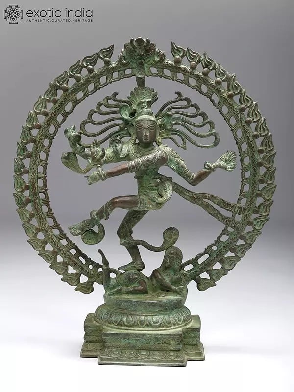 20" Antiquated Nataraja Brass Statue | Handmade | Made In India