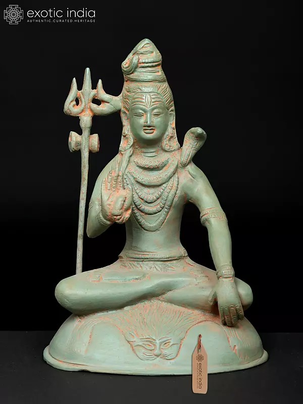 7" Meditative Lord Shiva in Blessing Gesture | Brass Statue | Made in India