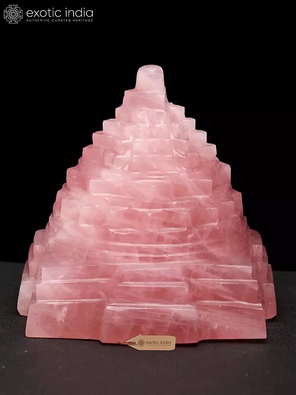 2" Small Shri Yantra for Wealth and Positivity | Rose Quartz Gemstone