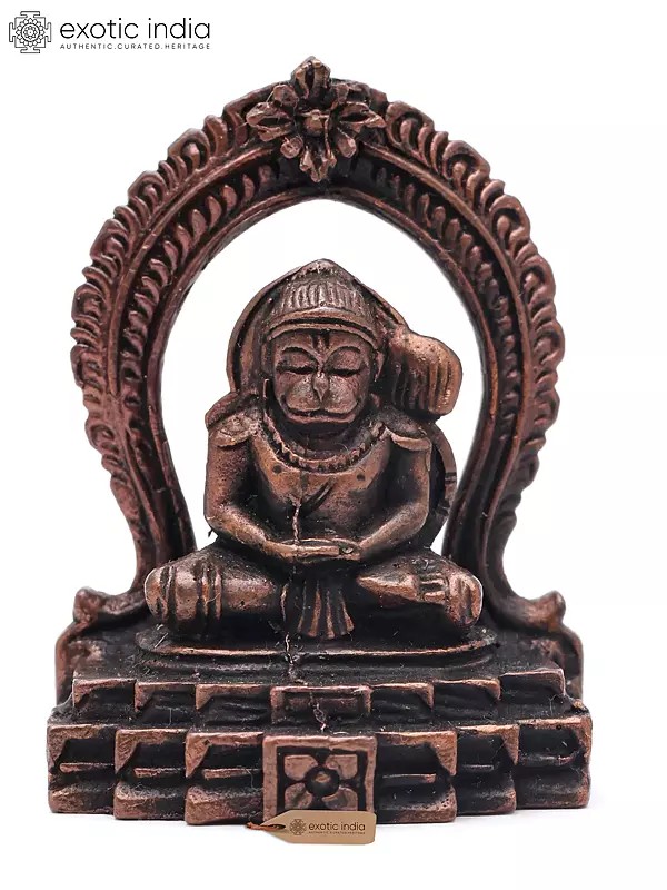 2" Small Lord Hanuman in Shri Ram Bhajan | Copper Statue
