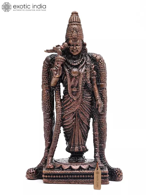 2" Small Standing Goddess Minakshi | Copper Statue