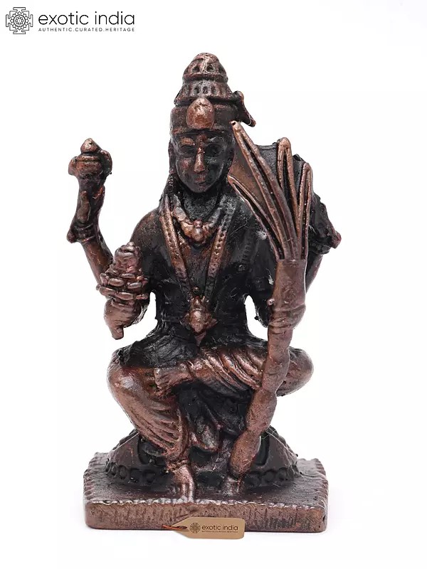 2" Small Goddess Rajarajeshvari | Copper Statue