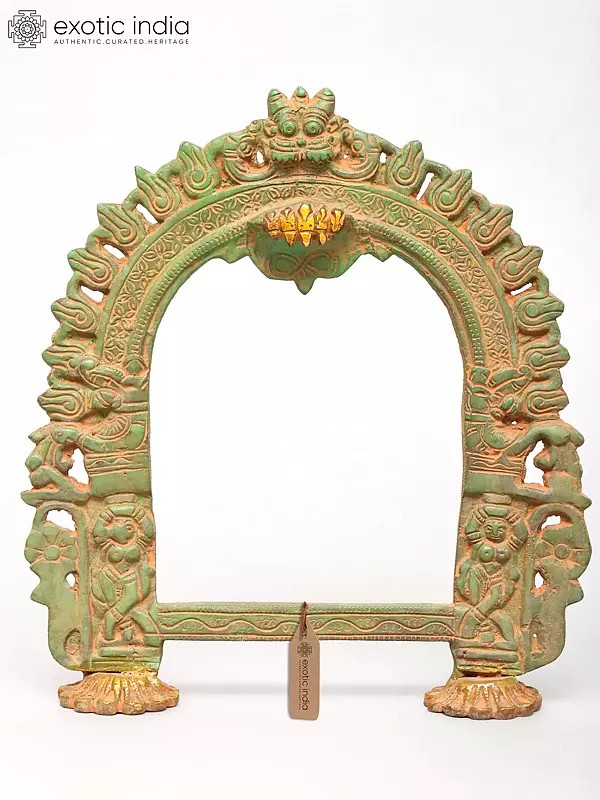 Brass Kirtimukha Prabhavali: 11" Deity Frame