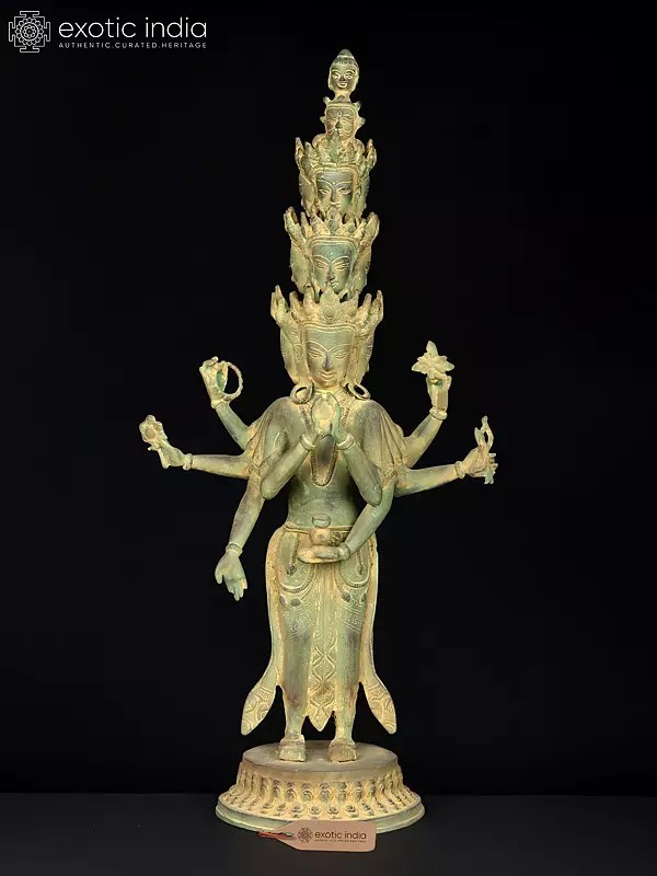 24" Eleven Headed Avalokiteshvara | Brass Statue