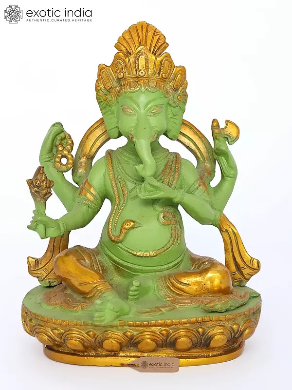 8" Nepali Ganesha | Brass Statue