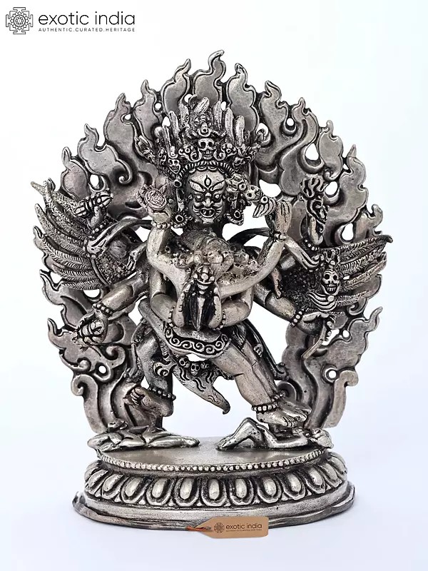 4" Small Tibetan Buddhist Deity Vajrakilaya | Copper Statue