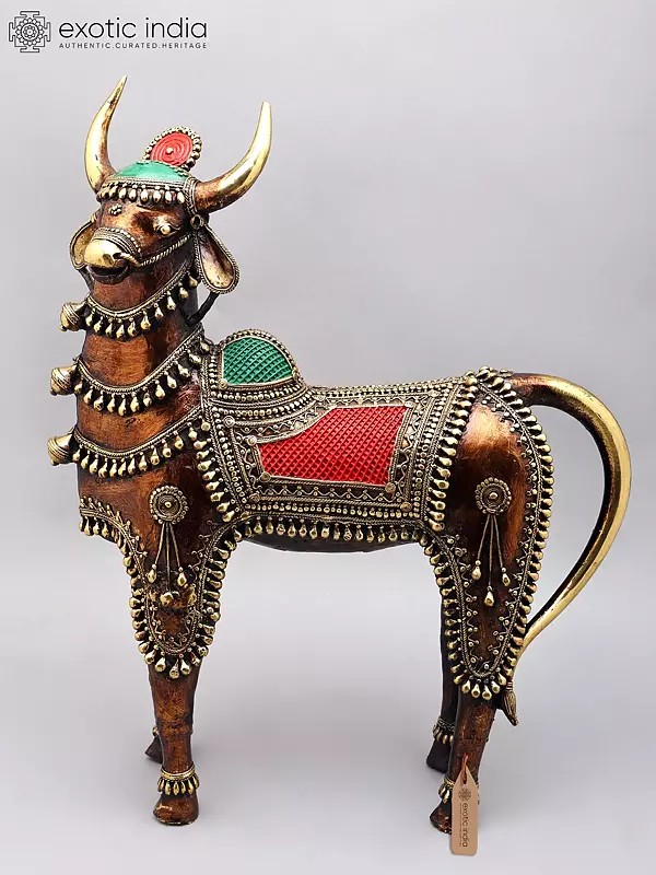 21" Tribal Nandi - Vahana of Lord Shiva | Dhokra Art Brass Statue
