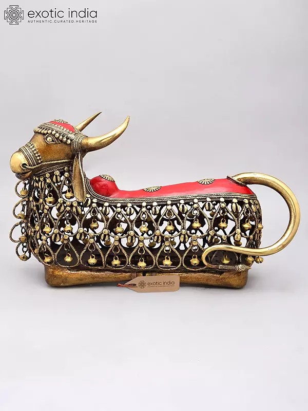 18" Dhokra Art Nandi Statue | Vahana of Lord Shiva