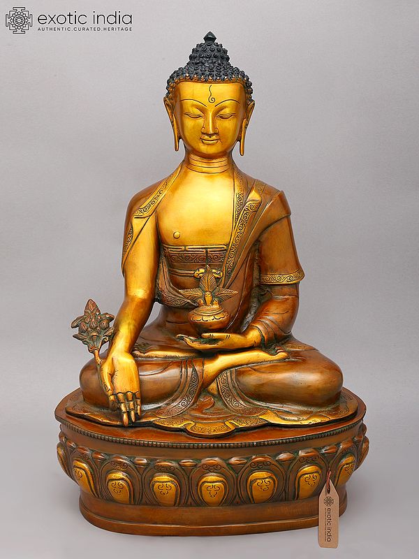 21" Brass Medicine Buddha | Brass Statue