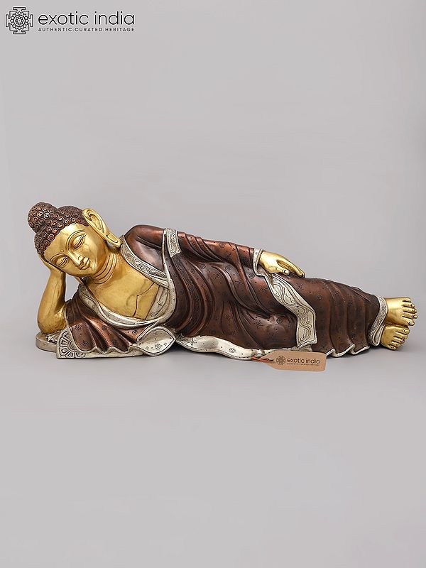 29" Brass Mahaparinirvana Buddha | Brass Statue