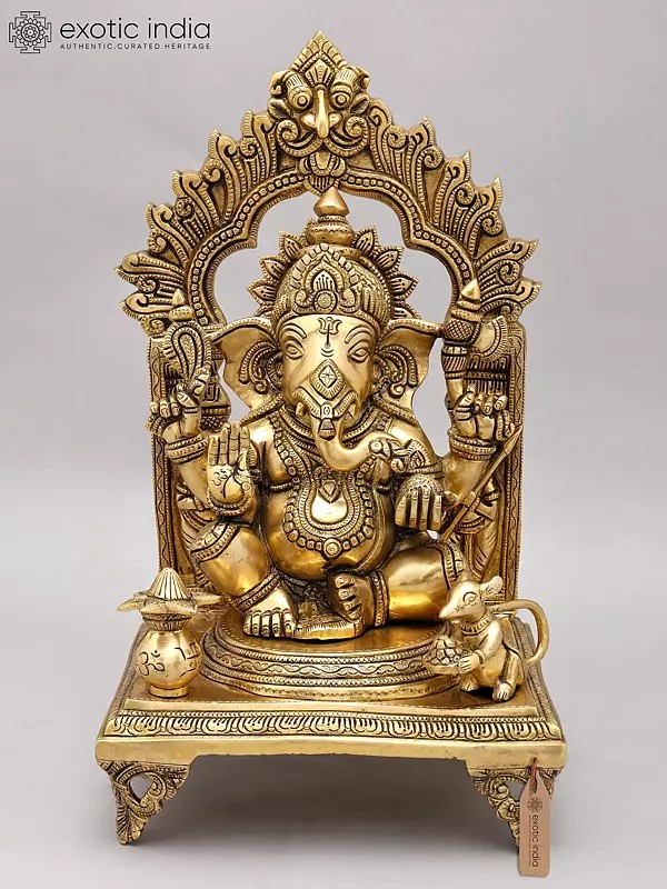 Ganesha in Ashirwad Mudra | Handmade | Brass Idol