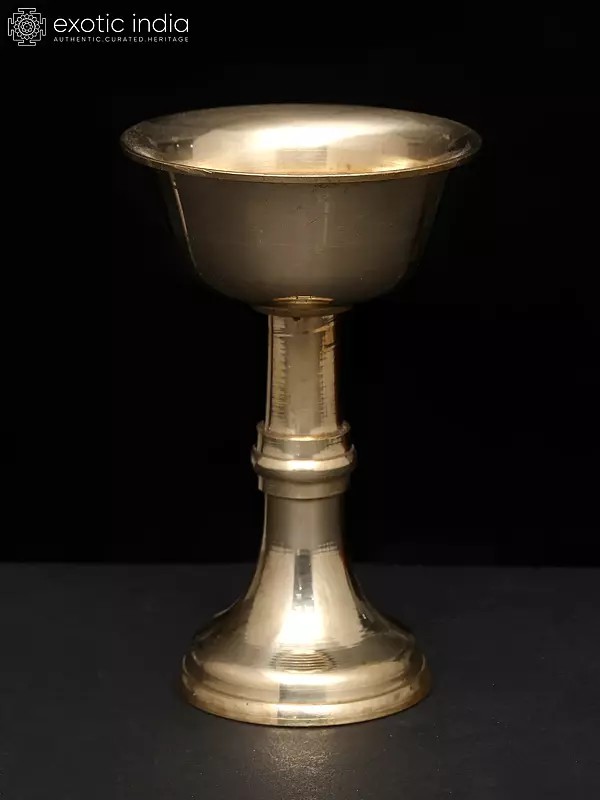 4" Brass Buddhist Ritual Offering Cup