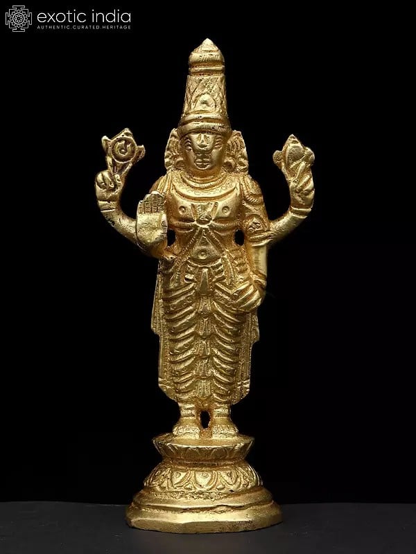 5" Small Tirupati Balaji | Brass Statue