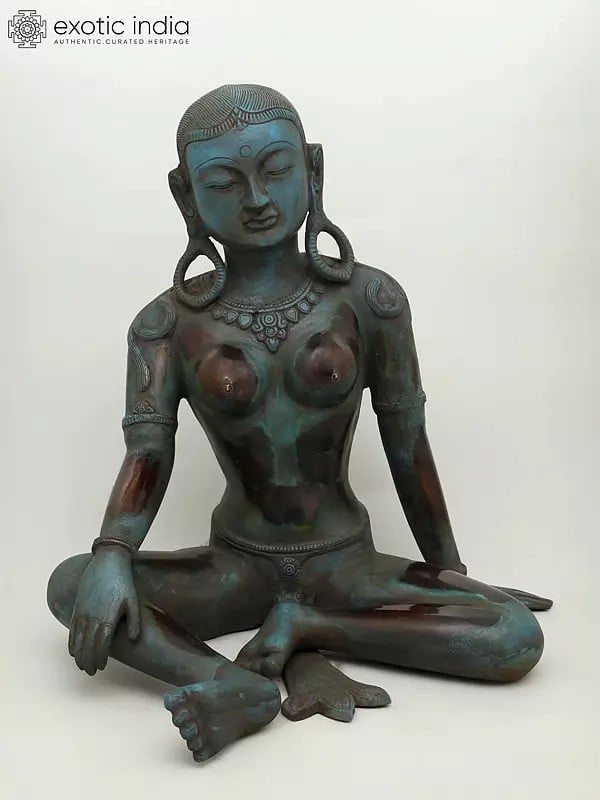 19" Nepali Goddess Parvati Statue in Brass