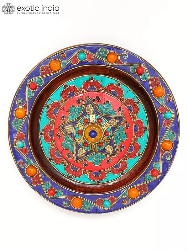 10" Round Tibetan Buddhist Wall Hanging