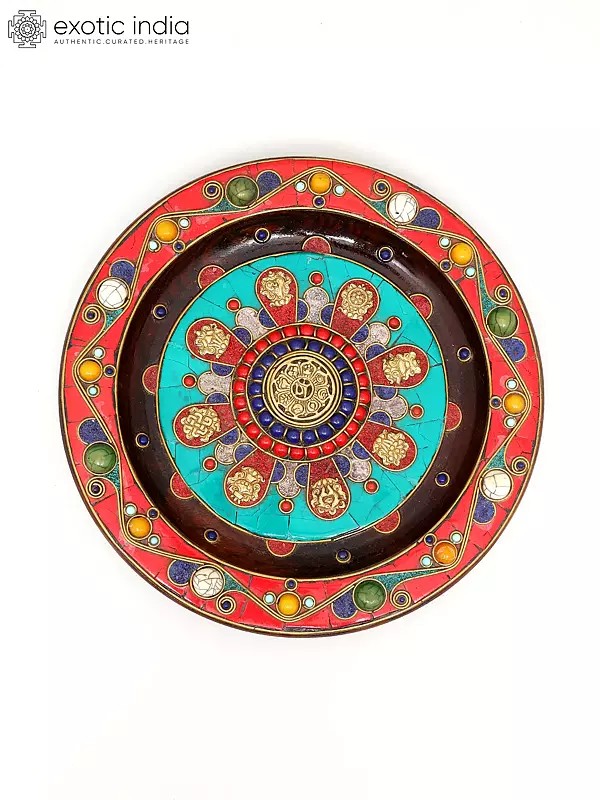 10" Tibetan Buddhist Ashtamangala Wall Hanging