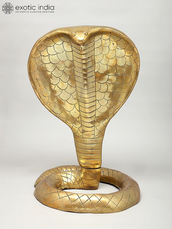 24" Brass Serpent Statue