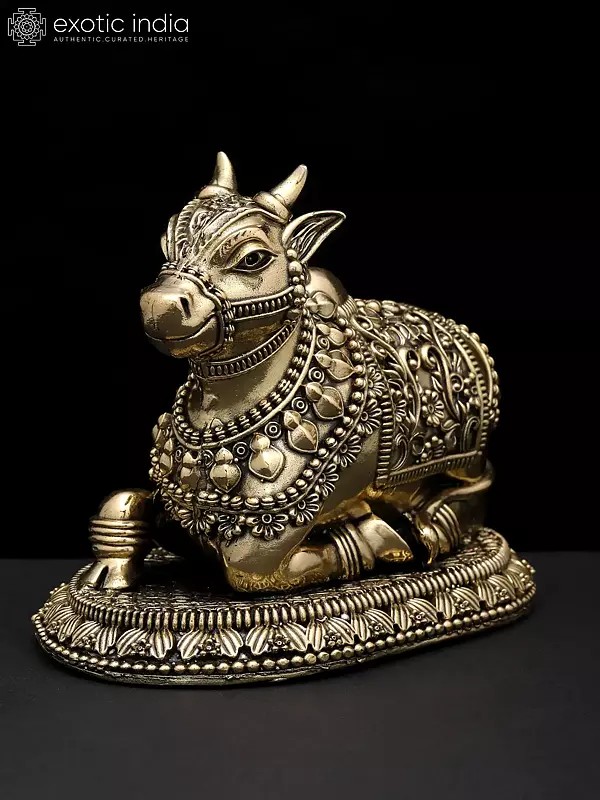 Small Superfine Nandi - Vahana of Lord Shiva | Brass Statue