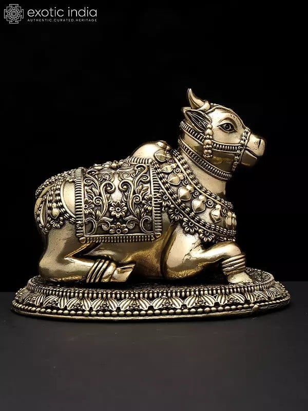 Small Superfine Nandi - Vahana of Lord Shiva | Brass Statue