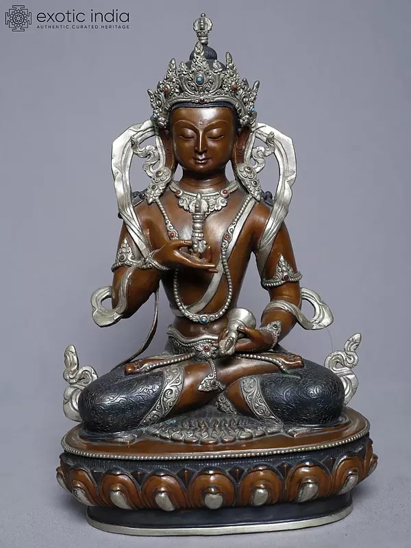 12" Tibetan Buddhist Deity Vajrasttva Statue In Copper Gold Plated From Nepal | Handmade
