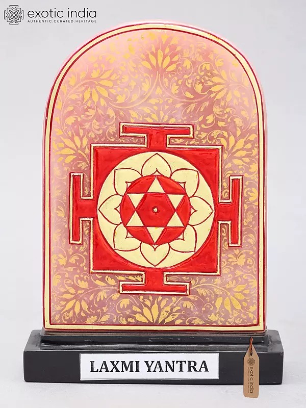 8" Lakshmi Yantra on Rose Quartz for Prosperity