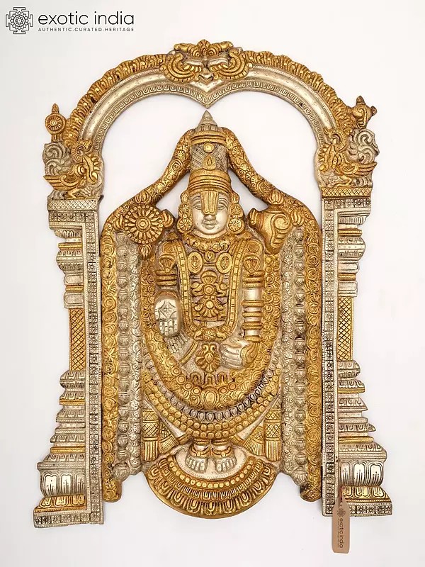 24" Tirupati Balaji (Venkateshvara) Brass Wall Hanging