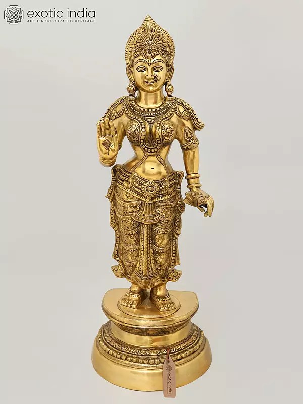 Large Brass Statue of Standing Devi Parvati (31 Inch)