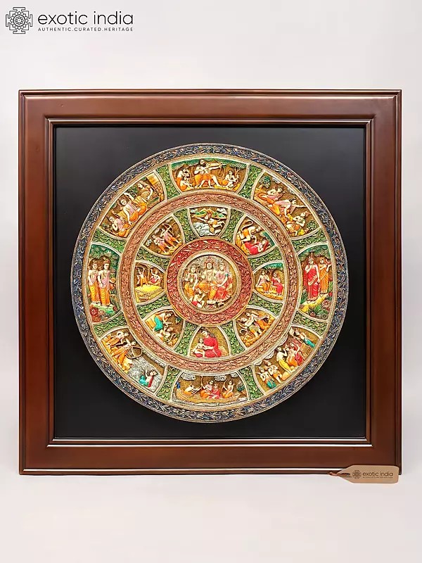 42" Wood Framed Rama's Story Panel | Wall Hanging