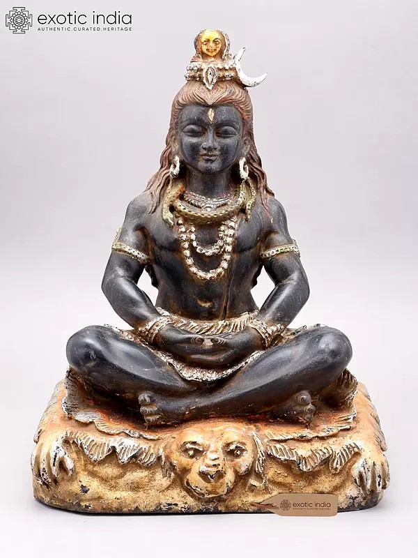 19" Sitting Lord Shiva Marble Statue