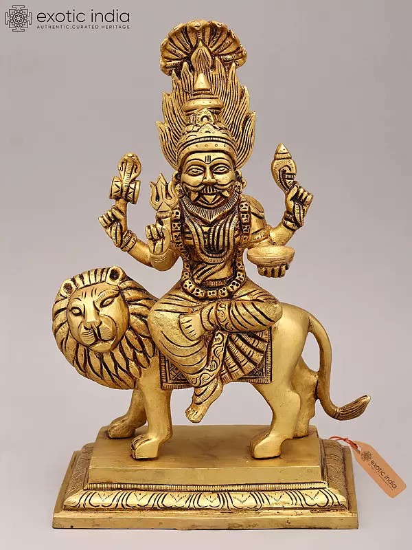 Brass Statue of Atharvana Bhadrakali (Goddess Pratyangira) - 12 Inch