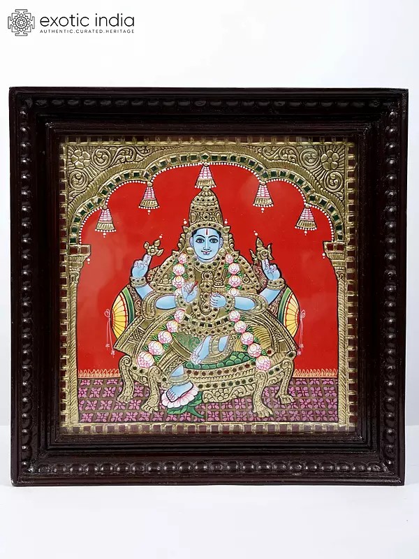 Dhanvantari Tanjore Painting with Frame | Traditional Color with 22K Gold Work