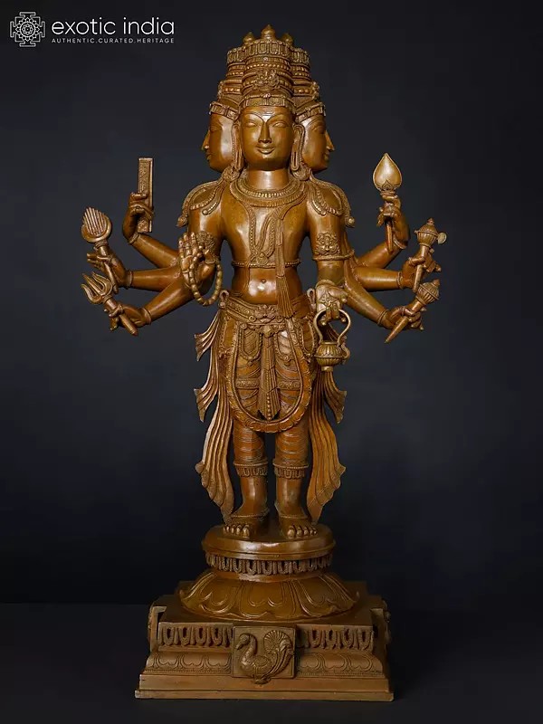 24" Superfine Standing Lord Brahma Bronze Statue