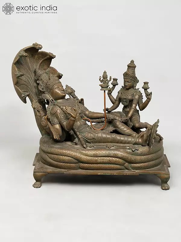 30" Padmanabha Swamy (Shesha-Shayi Vishnu) | Madhuchista Vidhana (Lost-Wax) | Panchaloha Bronze from Swamimalai