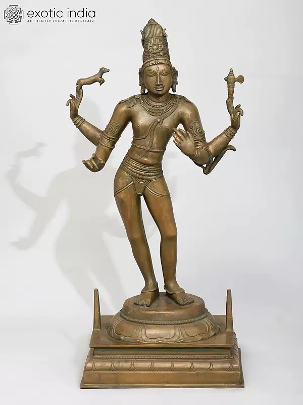 24" Lord Shiva as Pashupatinath | Madhuchista Vidhana (Lost-Wax) | Panchaloha Bronze from Swamimalai