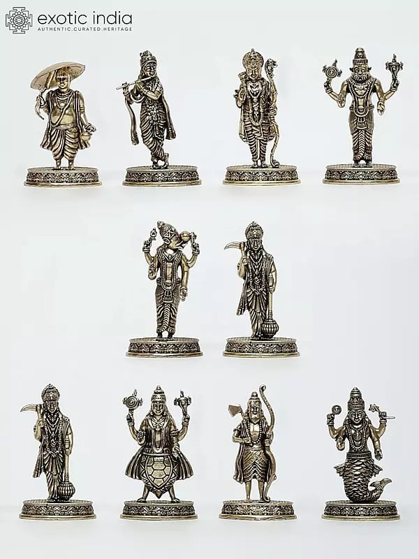 2" Small Superfine Dashavatara Set | Set of 10 Statues